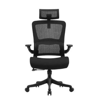 Ergonomischer Bürostuhl mit Lendenunterstützung Hochrücken Executive Black Mesh Schwenkbürostuhl