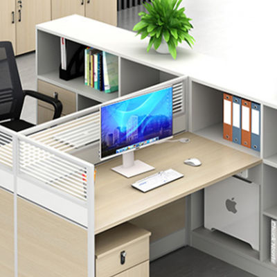 Moderne einfache Persönlichkeitsbildschirm Schreibtisch und Stuhl Kombination 2 Personen Holz Modular-Kübchen Büro Arbeitsplatz Schreibtisch