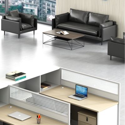 Moderne einfache Persönlichkeitsbildschirm Schreibtisch und Stuhl Kombination 3 Personen Holz Modular-Kübchen Büro-Arbeitsplatz-Tisch