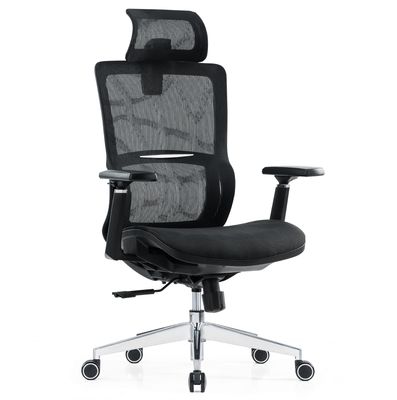 Lendenunterstützung Vollnetz Luxusnetz mit Kopfstütze Verstellbares Gewebe Komfort Bürostuhl Ergonomie