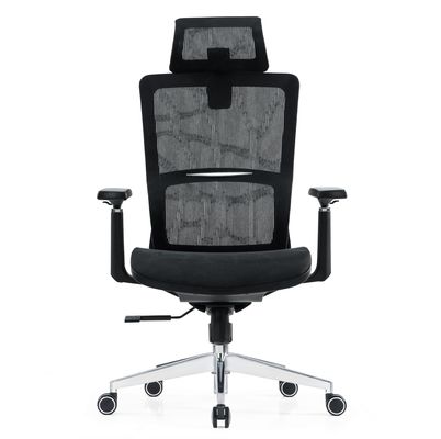 Lendenunterstützung Vollnetz Luxusnetz mit Kopfstütze Verstellbares Gewebe Komfort Bürostuhl Ergonomie