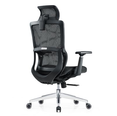 Lendenunterstützung Vollnetz Luxusnetz mit Kopfstütze Verstellbares Gewebe Komfort Bürostuhl Ergonomie