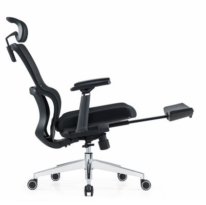 Ergonomischer Hochrücken Vollnetzstuhl mit verstellbarer Kopfstütze Arme Taillenkissen