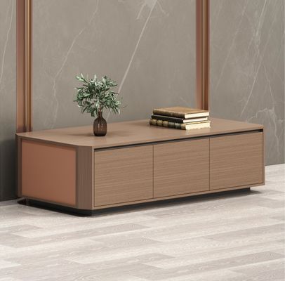 Leichtes Luxus-Rechteckiges Kaffeetisch Wohnzimmer Schwarzer Felsen-Teller Teetisch Einfacher Sattel Leder Kombination Teetisch