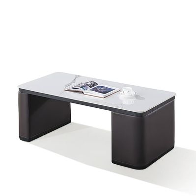 Moderne rechteckige Kaffeetafel Wohnzimmer Weißes Felsen Teller Teetisch Einfacher Büro-Tee