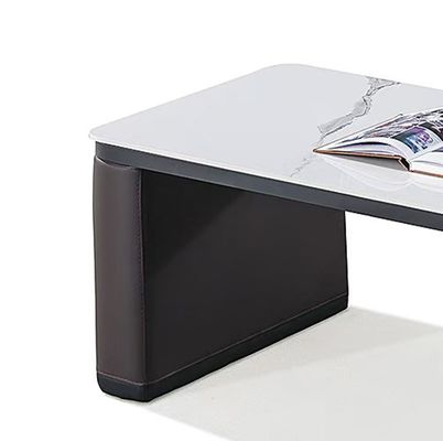 Moderne rechteckige Kaffeetafel Wohnzimmer Weißes Felsen Teller Teetisch Einfacher Büro-Tee