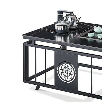 Moderner Büro-Tee-Tisch Kessel Stein Metallrahmen Rechteckiger Hitzebeständiger Kaffeetisch