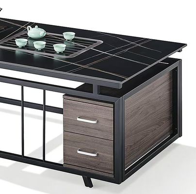 Moderner Büro-Tee-Tisch Kessel Stein Metallrahmen Rechteckiger Hitzebeständiger Kaffeetisch