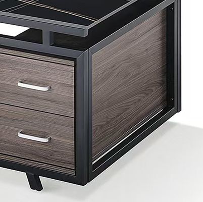 Moderner Büro-Tee-Tisch Kessel Stein Metallrahmen Rechteckiger Hitzebeständiger Kaffeetisch