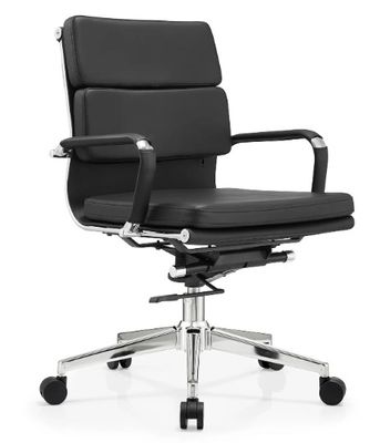 Pu-Leder-Boss Mittlerer Rücken Metallrahmen Ergonomische Büromöbel Verstellbarer Drehbüro-Stuhl