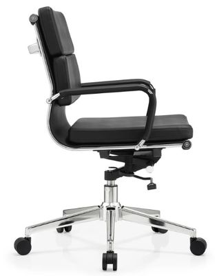 Pu-Leder-Boss Mittlerer Rücken Metallrahmen Ergonomische Büromöbel Verstellbarer Drehbüro-Stuhl