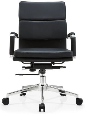 Pu-Leder-Boss Mittlerer Rücken Metallrahmen Ergonomische Büromöbel Verstellbarer Drehbüro-Stuhl