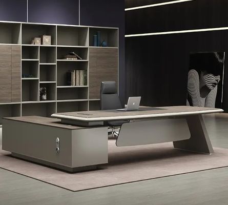High-End CEO Tisch Moderne Büromöbel Luxus Executive Office Schreibtisch Büro Tisch Mit Seitentisch Und Schubladen