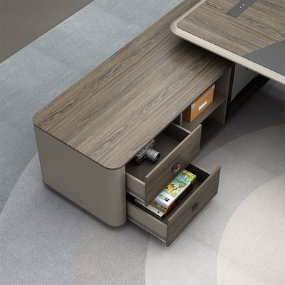 Moderne L-Form Direktor Manager CEO Chef Büro Möbel Lösungen Tisch und Stuhl Set Executive Büro Schreibtisch