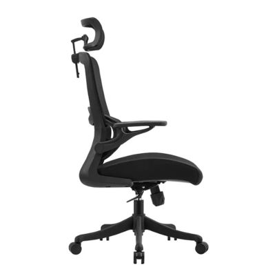 High Back Executive Office Chair Modern Mesh Drehbankstuhl mit verstellbarer Kopfstütze Drehleder Stoff Liftstuhl