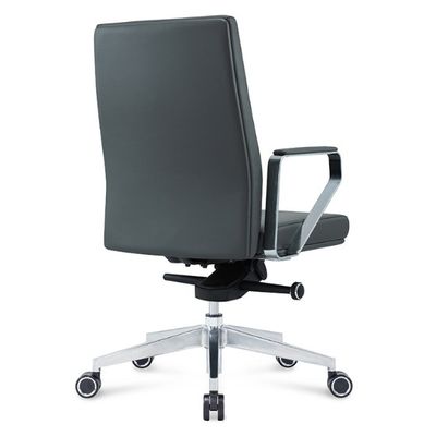 Mittlere Rückenlehne aus Leder, Schreibtisch, Drehstuhl, Rückenmassage, ergonomischer Bürostuhl mit Rollrad