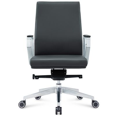 Mittlere Rückenlehne aus Leder, Schreibtisch, Drehstuhl, Rückenmassage, ergonomischer Bürostuhl mit Rollrad
