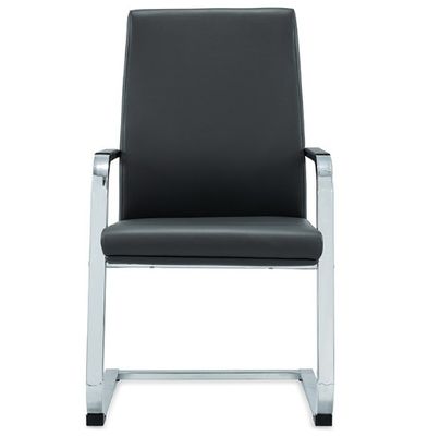 Klassische ergonomische Büromöbel mit niedrigem Rücken Lederpolsterer Bürostuhl ohne Räder