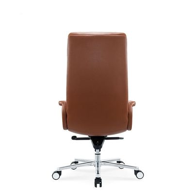 Fabrikzulieferung Büromöbel Leder Bürostuhl mit Aluminiumlegierung Flachfuß ergonomischer Bürostuhl für den Arbeitsplatz