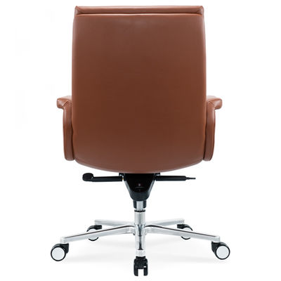 Ergonomischer Bürostuhl Flexibles Chromrad Bequem Drehbares Leder PU Chef Manager Mitarbeiterstuhl Moderne Drehmassage