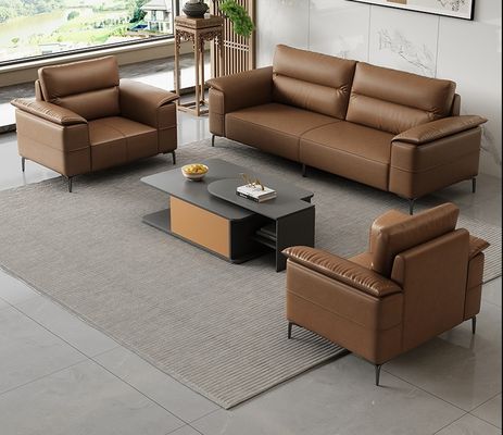 Luxus-Ledersofa italienisches Sektionssofa Büro-Stuhl Wartezimmer Sofa Büromöbel Handelsbüro Empfangssofa Set