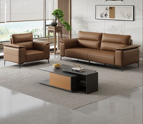 Luxus-Ledersofa italienisches Sektionssofa Büro-Stuhl Wartezimmer Sofa Büromöbel Handelsbüro Empfangssofa Set