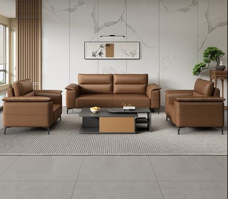 Luxus-Ledersofa italienisches Sektionssofa Büro-Stuhl Wartezimmer Sofa Büromöbel Handelsbüro Empfangssofa Set