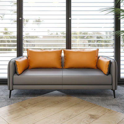 Weniger einfach Gewerbliche Büromöbel Grau 3 Sitzplätze Büromöbel Büromöbel Sofa Ledersofa Set Modernes kleines Sofa