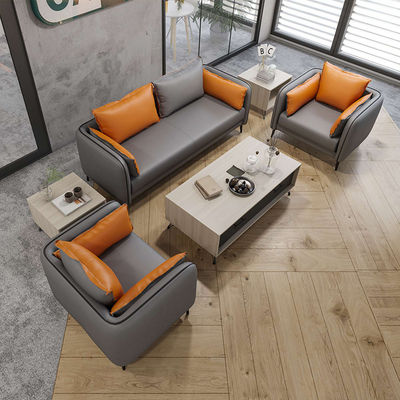 Weniger einfach Gewerbliche Büromöbel Grau 3 Sitzplätze Büromöbel Büromöbel Sofa Ledersofa Set Modernes kleines Sofa