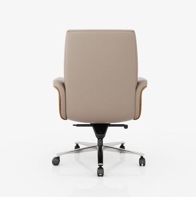 Mittlerer Rücken Executive Office Chair Echtleder verstellbare Kopfstütze Warmverkauf Markt Metall Drehstuhl