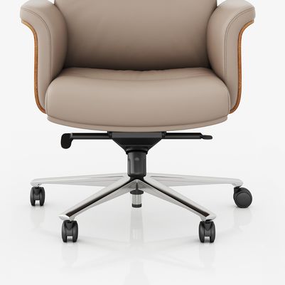 Mittlerer Rücken Executive Office Chair Echtleder verstellbare Kopfstütze Warmverkauf Markt Metall Drehstuhl