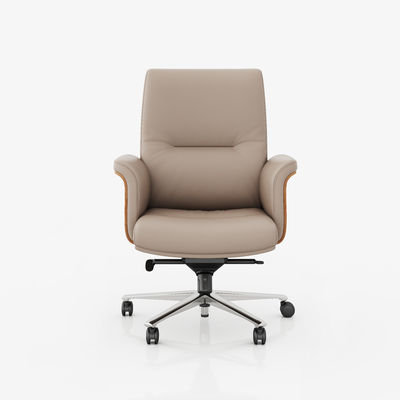 Mittlerer Rücken Executive Office Chair Echtleder verstellbare Kopfstütze Warmverkauf Markt Metall Drehstuhl