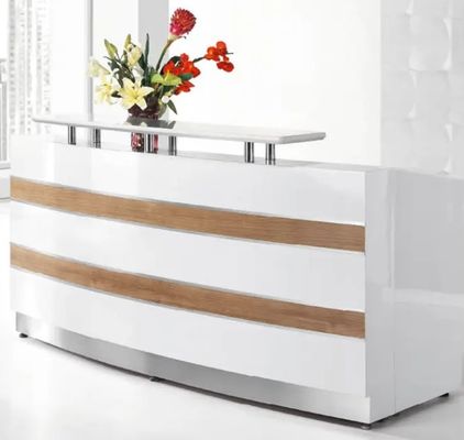 Hot Sale Maßgeschneiderte Größe Einfaches Großes Design Hotel Rezeption Weißes Empfangstisch Schalter Schönheitssalon Modern