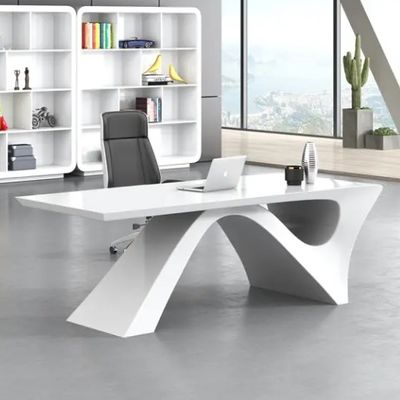 Einfache moderne weiße Farbe Führungsschreibtisch Chef Schreibtisch Büromöbel Licht Luxus Präsident Manager Chef Tisch