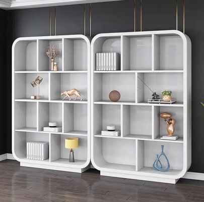 Weißer Bücherregal Schrank Lackierte Luxus-Büromöbel Modernes Design-Sinn Display Schrank