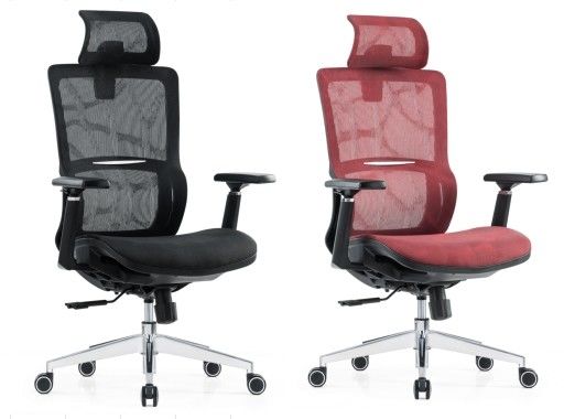 Lendenunterstützung Vollnetz Luxusnetz mit Kopfstütze Verstellbares Gewebe Komfort Bürostuhl Ergonomie