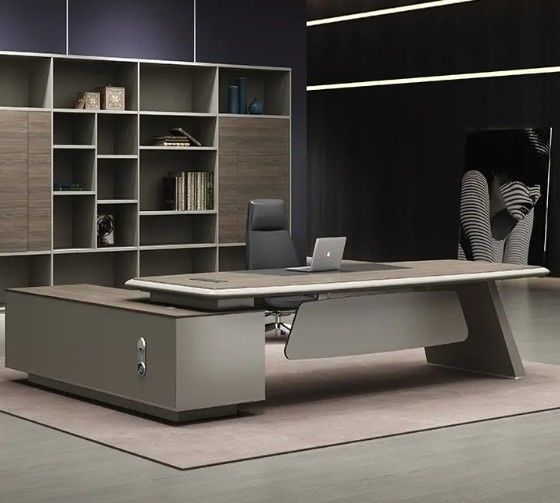 High-End CEO Tisch Moderne Büromöbel Luxus Executive Office Schreibtisch Büro Tisch Mit Seitentisch Und Schubladen