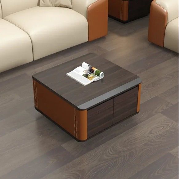 Minimalistisch Maßgeschneiderte Holzquadratform Lagerung Wohnzimmer Luxus moderner Couchtisch