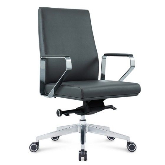 Mittlere Rückenlehne aus Leder, Schreibtisch, Drehstuhl, Rückenmassage, ergonomischer Bürostuhl mit Rollrad