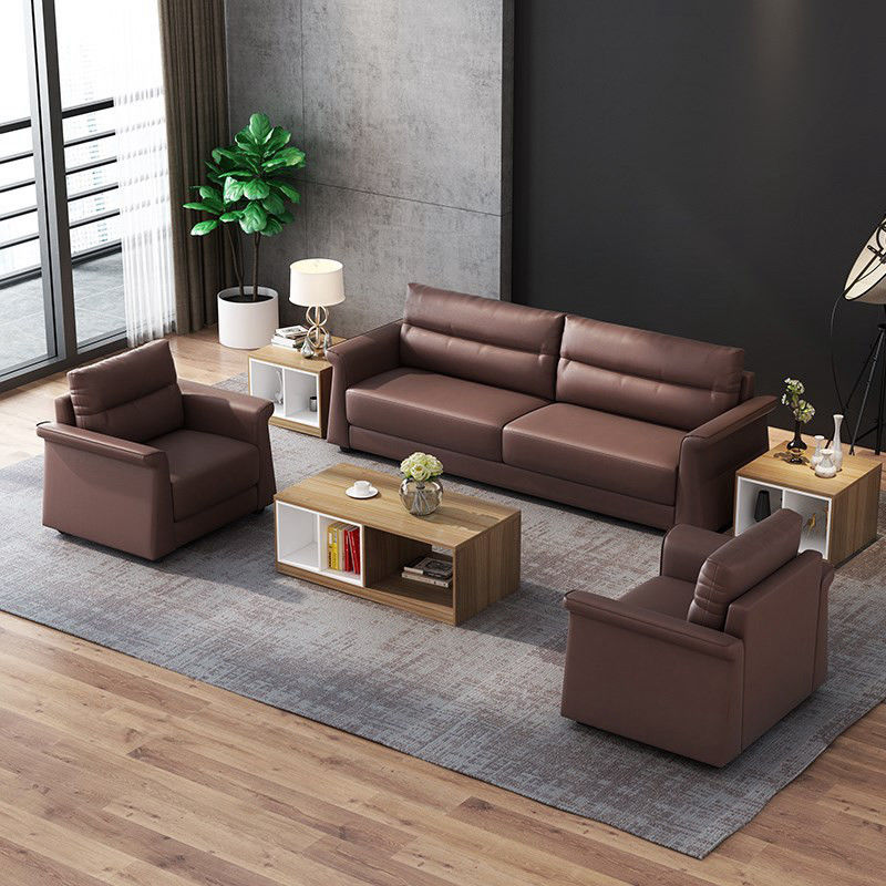 Büromöbel Geschäftsbüro-Rezeption Sofa-Set Luxus-Ledersofa italienisches Sektionssofa Bürozimmer Saal Wartecouch