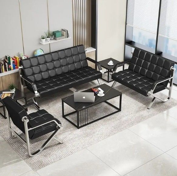 Moderner Beauty Spa Salon Wartezimmer Sofa Komfort 3 Sitzplätze Büro Sofa Leder Empfang Sofa Sofa