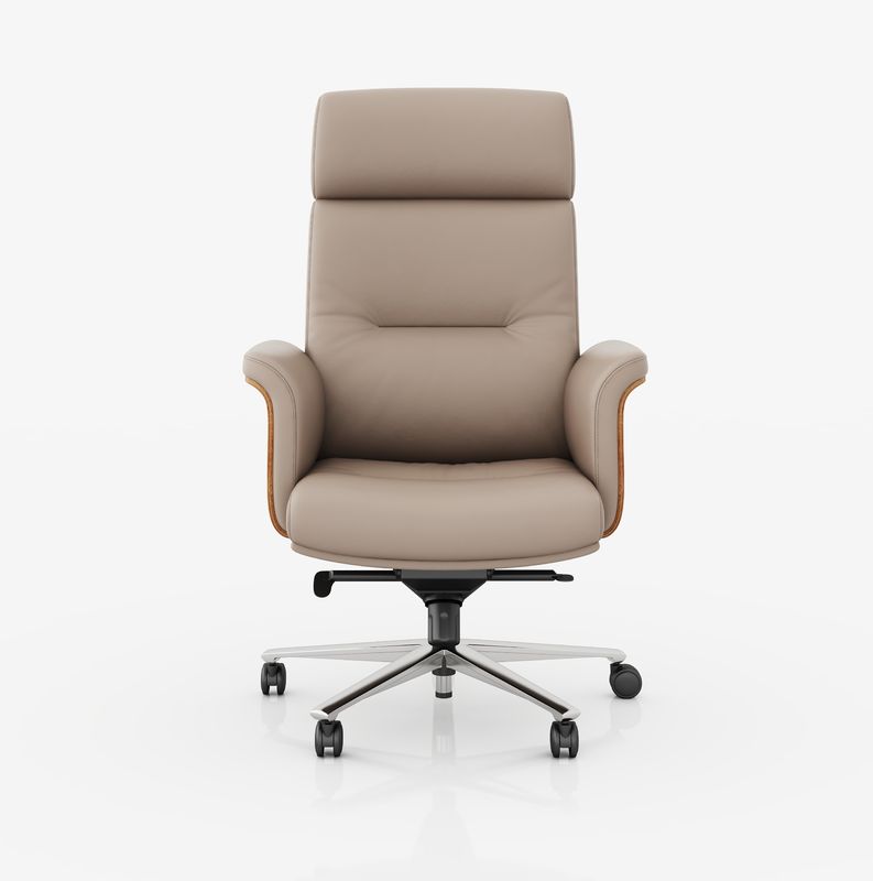 High Back Executive Office Chair Echtlederverstellbare Kopfstütze Warmverkauf Markt Metall Drehstuhl