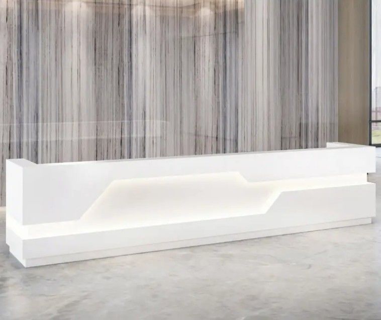 Moderne Büromöbel nach Maß neues Design Stehendes Schreibtisch Led Rezeption weißer Schalter