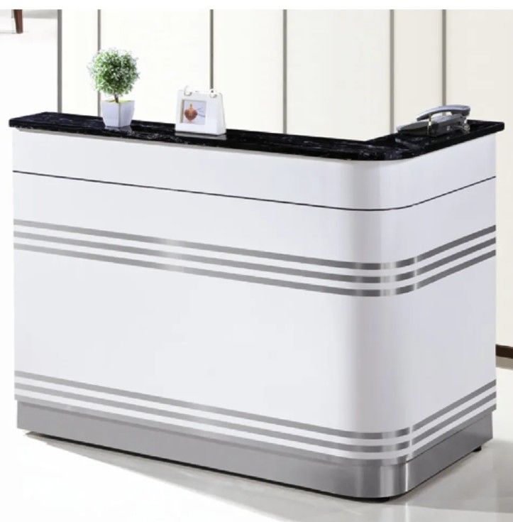 Billiger minimalistischer Stil Moderne ausdehnbare Möbel Büro Empfangstafel Schalter Tisch Empfangstafel zum Verkauf