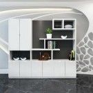 Modernes Büro Einfaches weißes Haus Bücherregale Luxus Wohnzimmer Modernes Bücherregal Holzmöbel Ecke Würfel Bücherregal